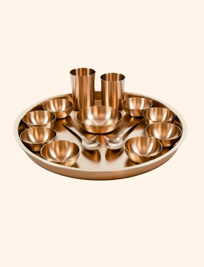 Kansa Maharaja Dinner Set 15 inches Matte Finish
